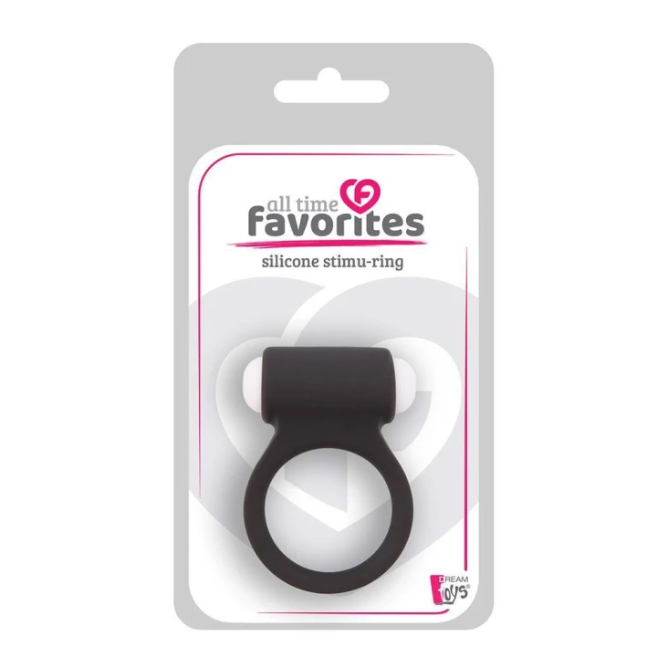 Pierścień wibracyjny silikonowy ALL TIME FAVORITES, z zdejmowaną kulą, z baterią, 3 cm