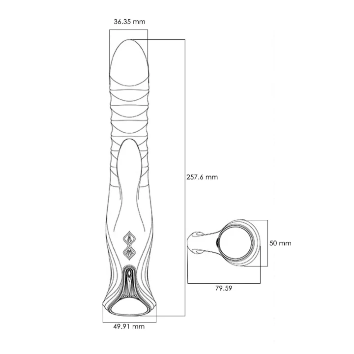 Wibrator rabbit MOSE ZALO Legendary — PowerThrust, podgrzewanie, 8 p/s