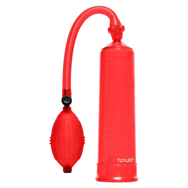 Pompka do powiększania penisa Toy Joy POWER PUMP RED, PVC, średnica 5.5 cm