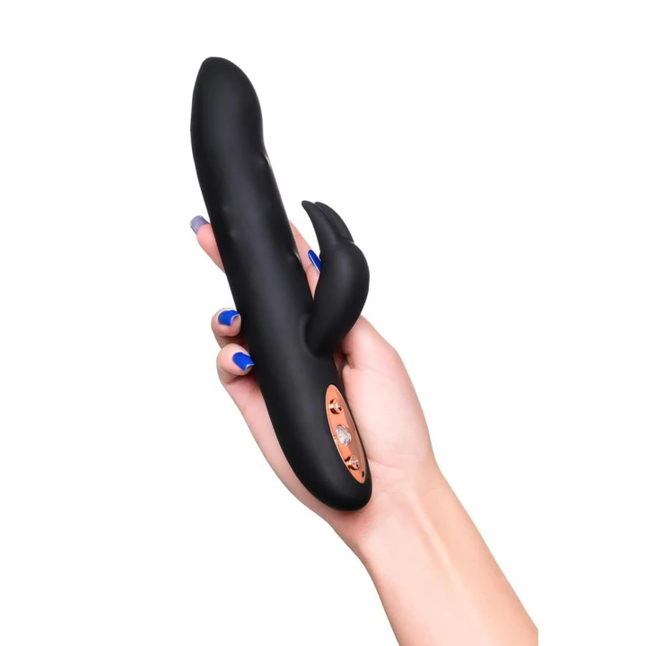 Stymulator łechtaczki Waname D-Splash Hail, dwa silniki, silikon, czarny 23.8 cm