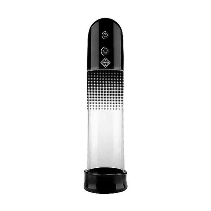 Pompa do penisa automatyczna, czarna - 20 cm długości, silikon, 4500 RPM, AA