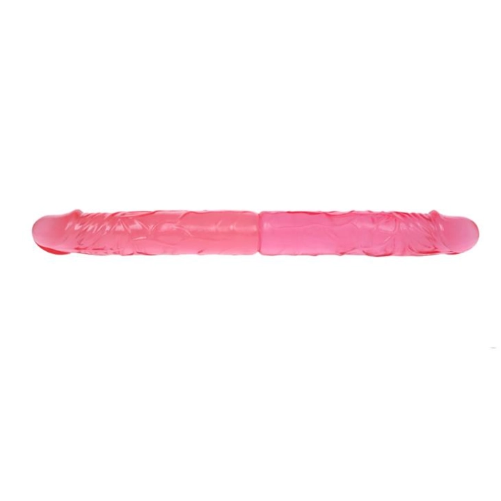 Wibrator podwójny BAILE Double Dong 35 cm, realistyczny, teksturowany trzon