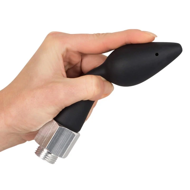 Douche analna BlackSilk z silikonem, długość 16 cm, średnica 3,5 cm, z 5 otworami