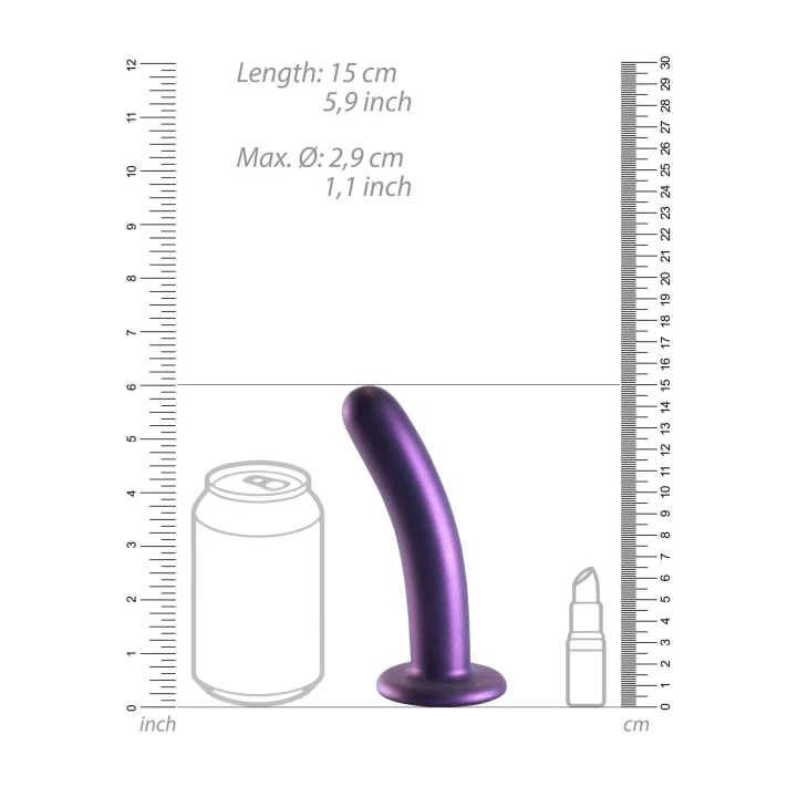 Dildo Ouch! - silikonowe, zakrzywione, 6 cali/14,5 cm z przyssawką