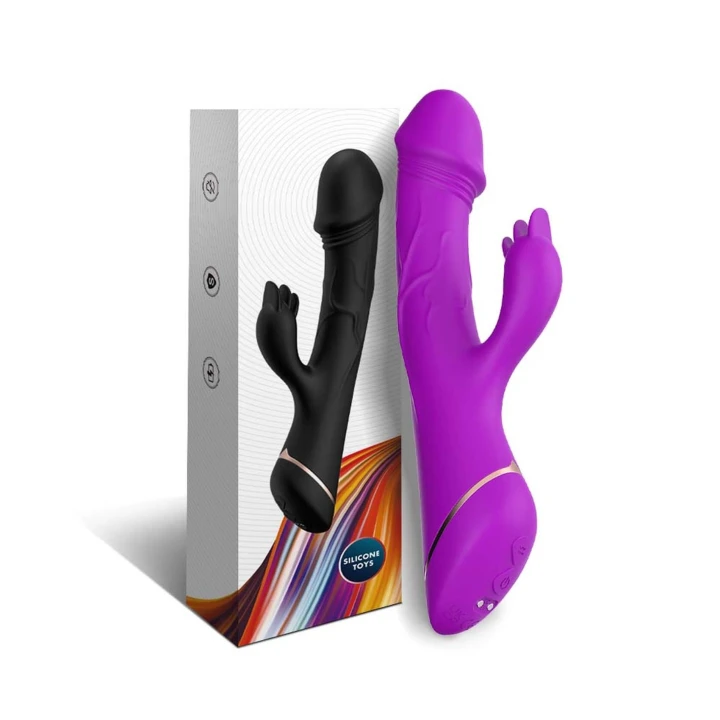 Stymulator łechtaczki Rubberco Purple, silikon, 9 funkcji wibracji, wodoodporny