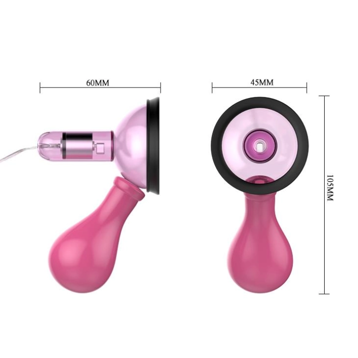 Stymulator sutków BAILE Crazy Beauty – 7 trybów wibracji, pompki próżniowe