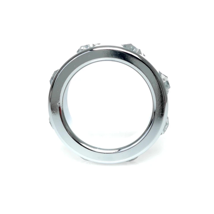 Pierścień erekcyjny ze stali nierdzewnej z kryształami, średnica wewnętrzna 3,5 cm