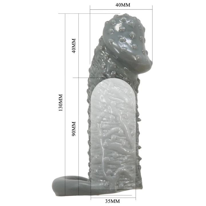 Nakładka na penisa - PRETTY LOVE Fogg, TPR, elastyczna, z wypustkami stymulującymi