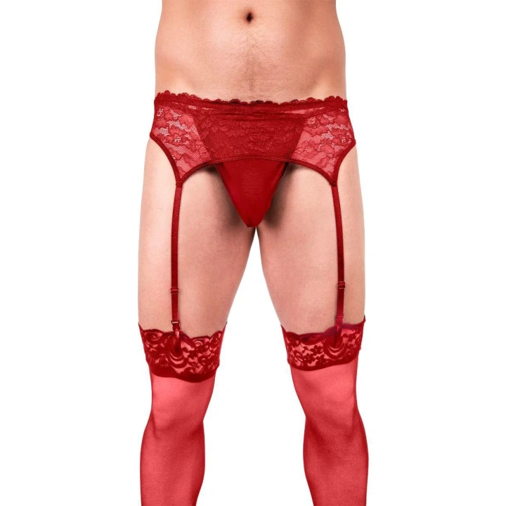 Pas do pończoch Garter Set Prowler Large, Koronka, Regulowane Paski, Zmysłowy Styl Męski