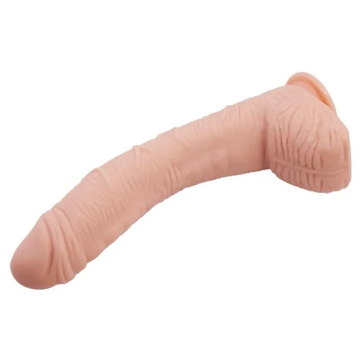 Dildo zakrzywione cyberskóra, BAILE BW-008037NR, realistyczne, materiał TPR