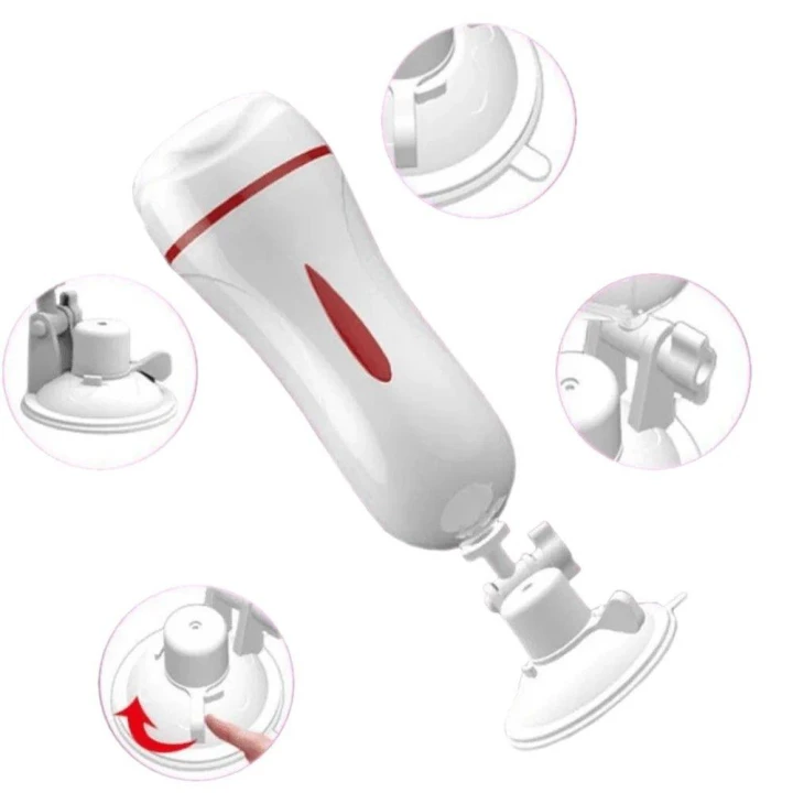 Masturbator męski Wibrujący Suction Master - Wodoodporny, Regulowany Kąt, Przyssawka