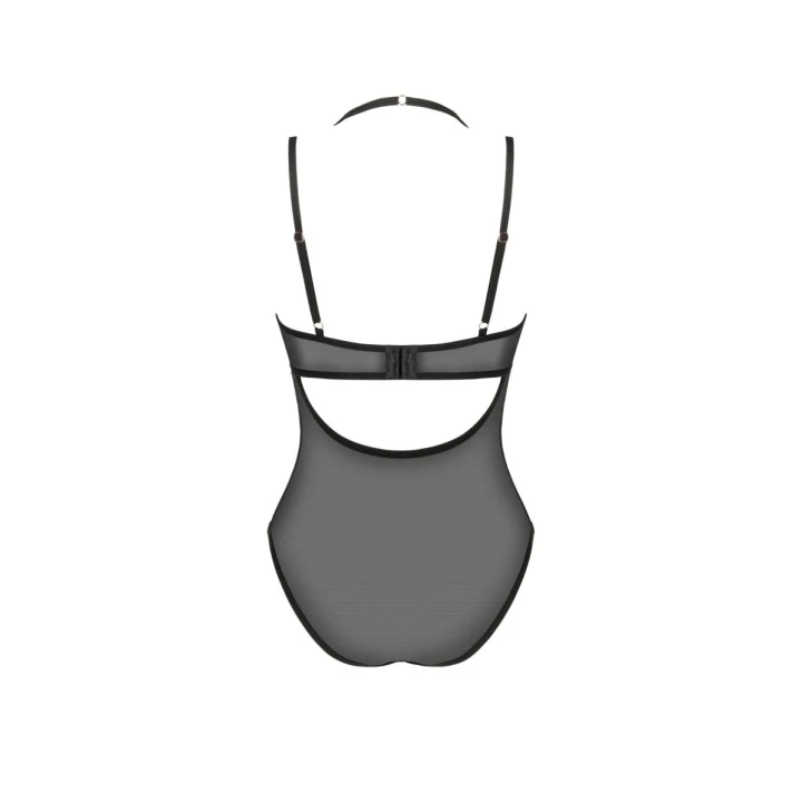 Body Selinne OBSESSIVE XL/2XL - Regulowane Ramiączka, Czarne z Różowym Złotem