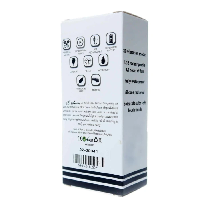 Mini masażer, USB, 20 funkcji, wodoodporny, ergonomiczny uchwyt - Fioletowy