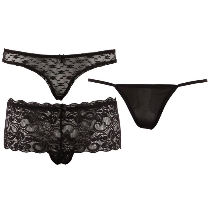 Majtki COTTELLI LINGERIE - Zestaw koronkowych fig i stringów, XL, eleganckie i komfortowe