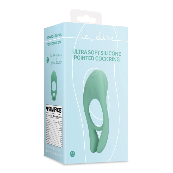 Pierścień na penisa wibrujący Loveline z ultrasoft silikonu, 10 punktów stymulacji