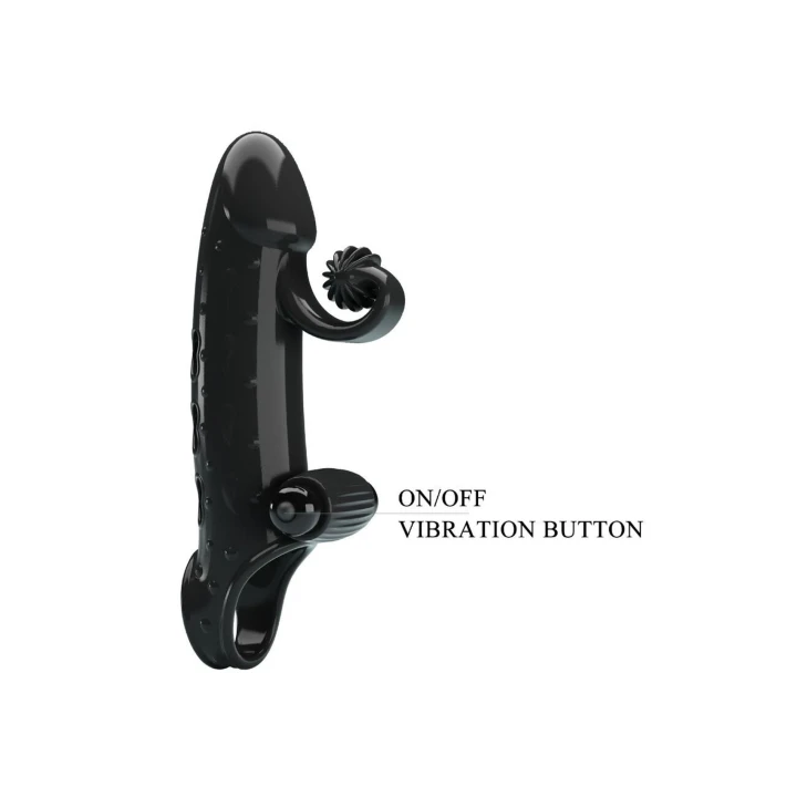 Osłona wibracyjna, PRETTY LOVE - ROMANZO MC64, TPE, realistyczna faktura, z pierścieniem na jądra.