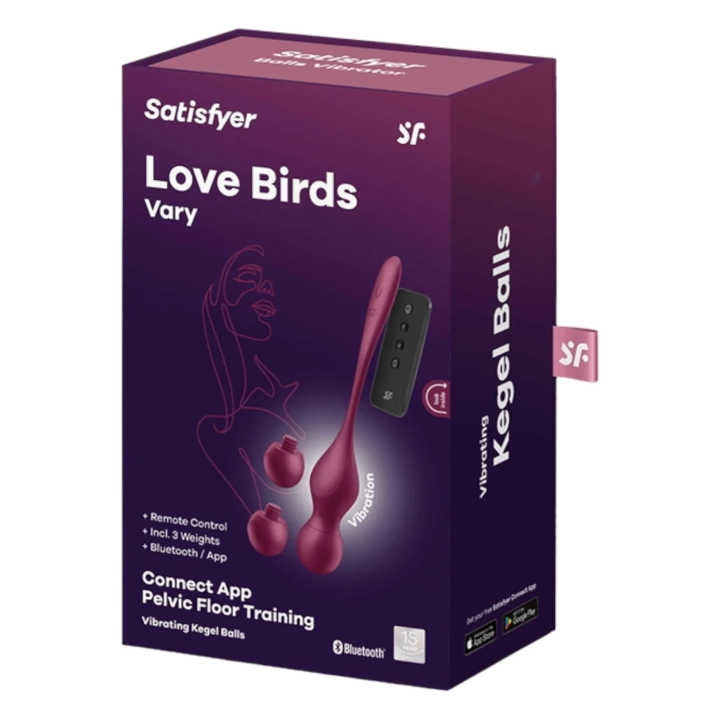 Kule miłości Satisfyer Love Birds Vary, silikon, zdalne sterowanie, 3 obciążniki