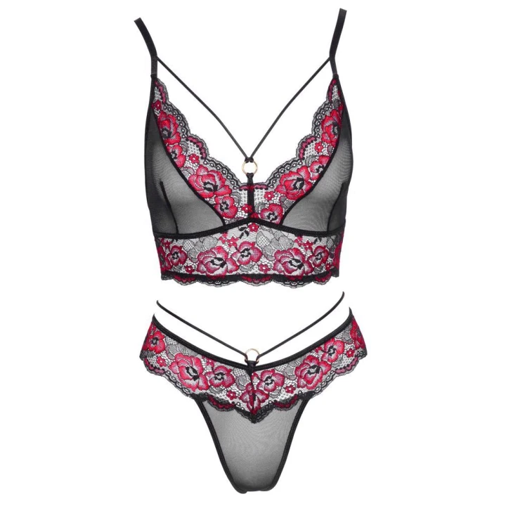 Biustonosz i majtki COTTELLI LINGERIE, koronkowe, dwukolorowe, komfortowe
