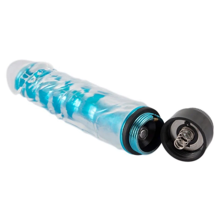 Wibrator wielobiegowy Blue, 17,4 cm długości, z materiału ABS i TPE, 8-częściowy zestaw