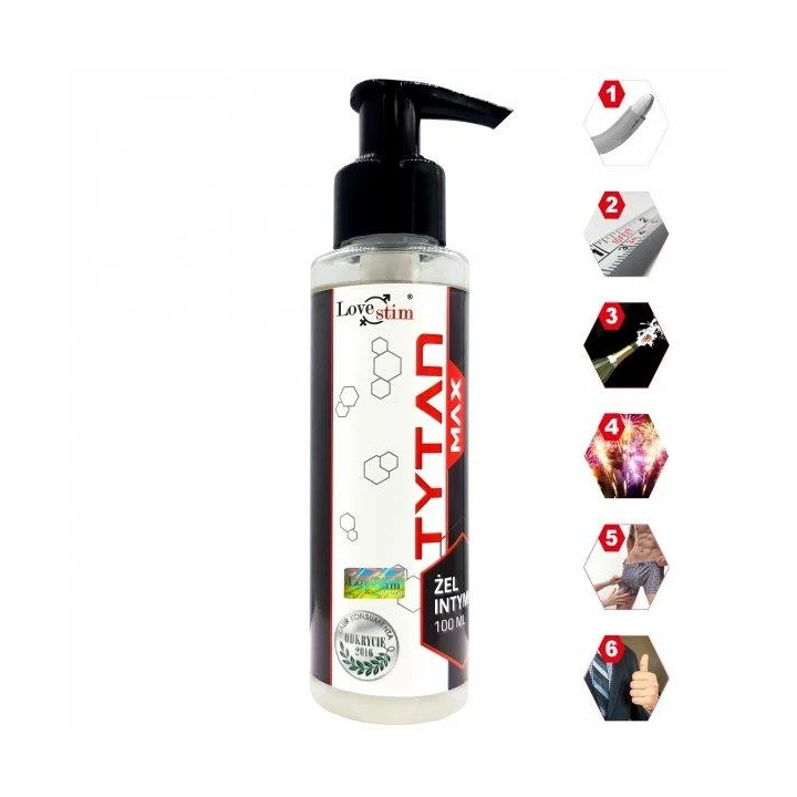 Żel erotyczny TYTAN MAX 100ml - Żeń-szeń, Guarana, Wzmocnienie potencji