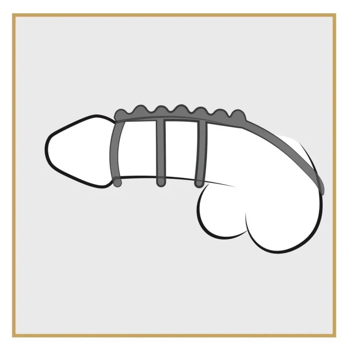 Pierścień erekcyjny Bad Kitty, 4-częściowy zestaw z TPE, grubość 8 mm, czarny