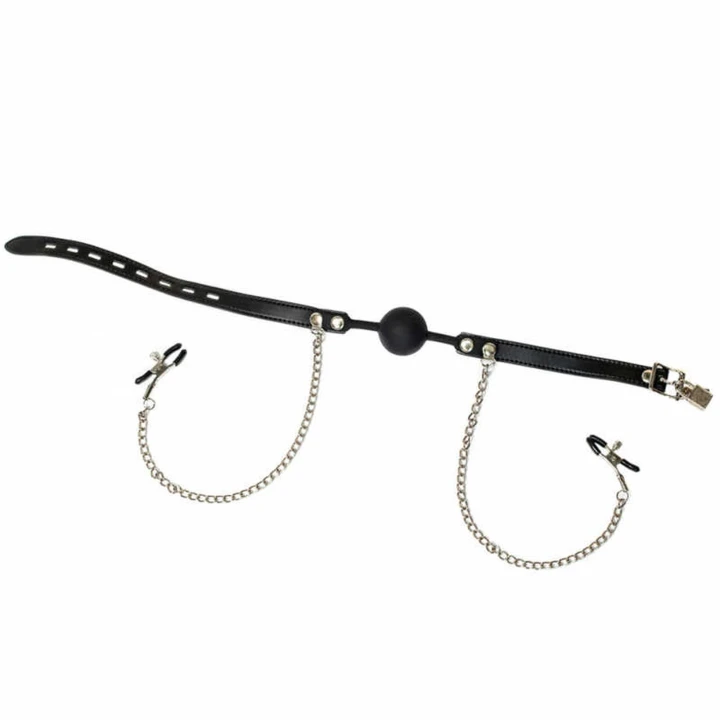 Knebel z metalowymi zaciskami - silikonowy, średnica 4 cm, uniwersalny, czarny