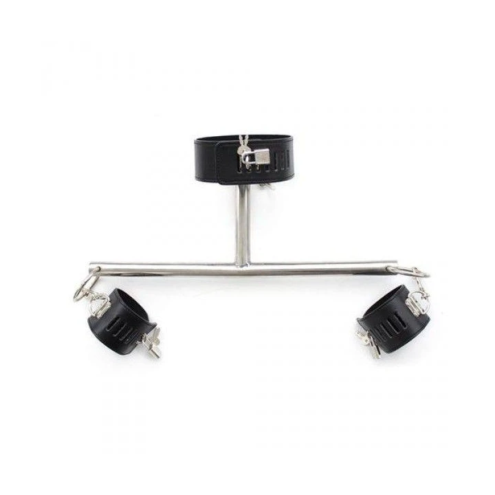 Wiązania BDSM Toyz4Lovers - Stal, Skóra, z Kajdankami i Kołnierzem