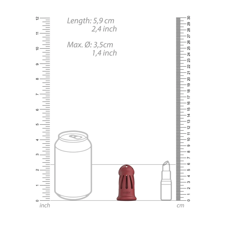 Klatka do chastity ManCage Model 28 - Silikonowa, Wodoodporna, Czerwona
