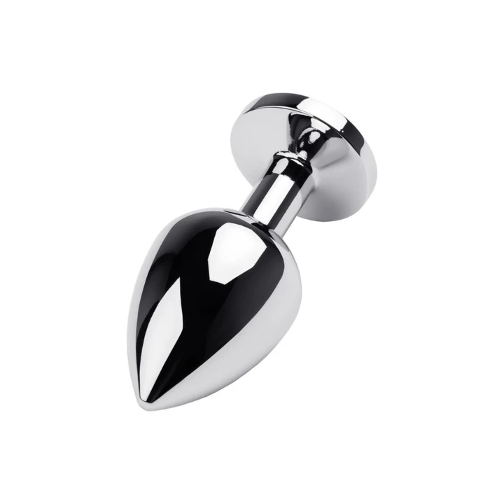 Korek analny, metalowy, 8cm, z czerwonym kryształkiem, elegancki i dyskretny