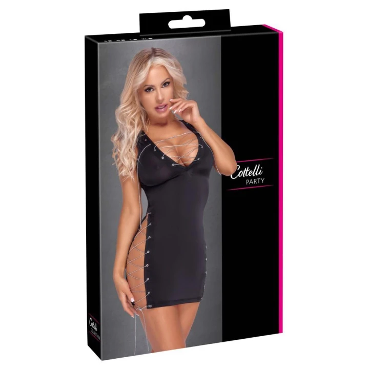 Sukienka COTTELLI LINGERIE z sznurowaniem, elegancki połysk, półprzezroczysta
