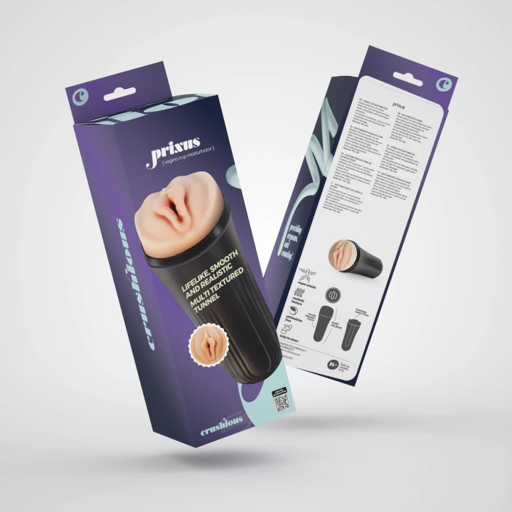 Stroker Prixus Crushious, 24,5 cm długości, 7,2 cm średnicy, realistyczny materiał TPE