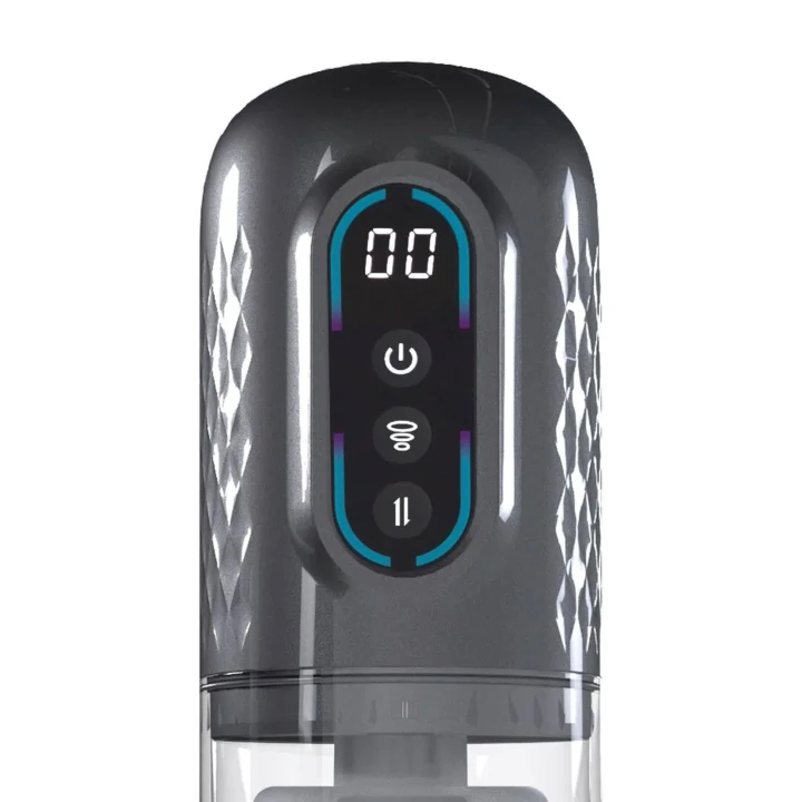 Masturbator rotacyjny Vortex - mocny tłok, funkcja podciśnienia i silikonowa tuleja