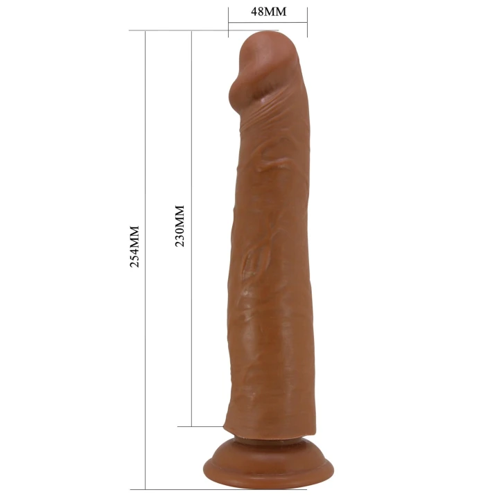 Dildo PRETTY LOVE - SHARIFE, TPR, Przyssawka, Elastyczny rdzeń kręgowy, 10