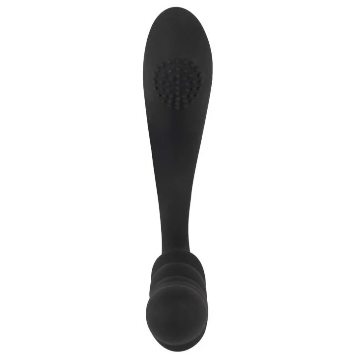 Wibrator podwójny z elastycznym końcem Black Velvets, silikonowy, wodoodporny 26 cm