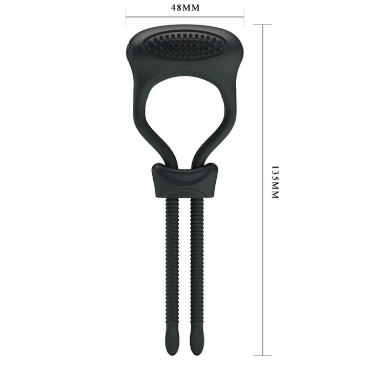 Pierścień na penisa PRETTY LOVE CURITIS z wibracjami, silikonowy, regulowany