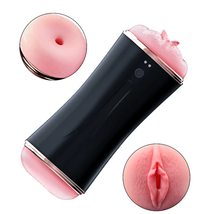 Masturbator podwójny USB, CyberSkin®, 7 funkcji wibracji, regulacja ciśnienia