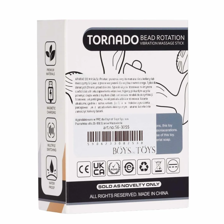 Masażer prostaty Tornado - 10 poziomów wibracji, wodoodporny, ergonomiczny design