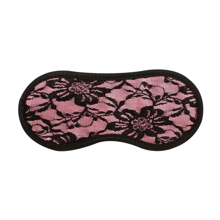 Zestaw do BDSM - Bound by Lace, 8 elementów, koronkowe kajdanki, czarny kolor