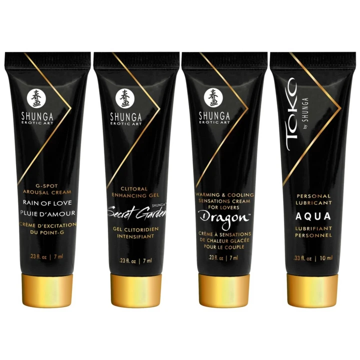 Zestaw intymny Shunga: 5 części, mini wibrator 10 trybów, lubrykant i kremy stymulujące