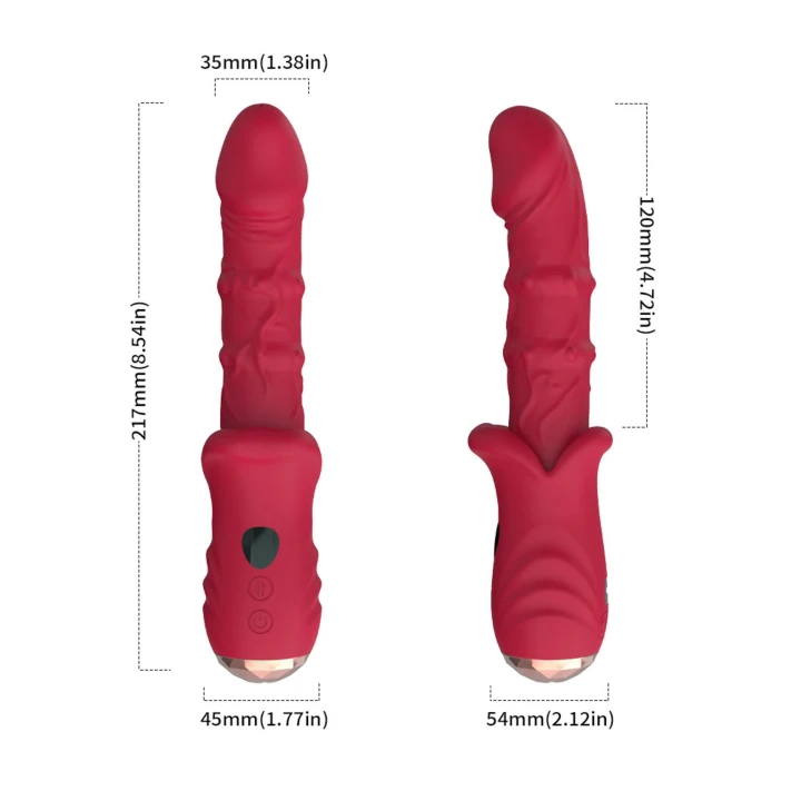 Wibrator do punktu G Dick Red 9 - silikonowy, 9 trybów wibracji, ładowanie USB-C