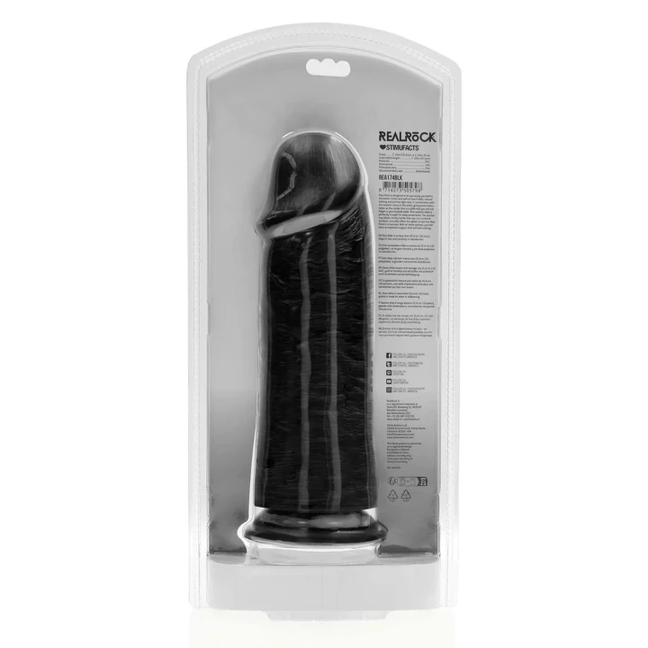 Dildo RealRock - 25,4 cm, Grubość 8 cm, PVC, Głęboka Penetracja, Przyssawka