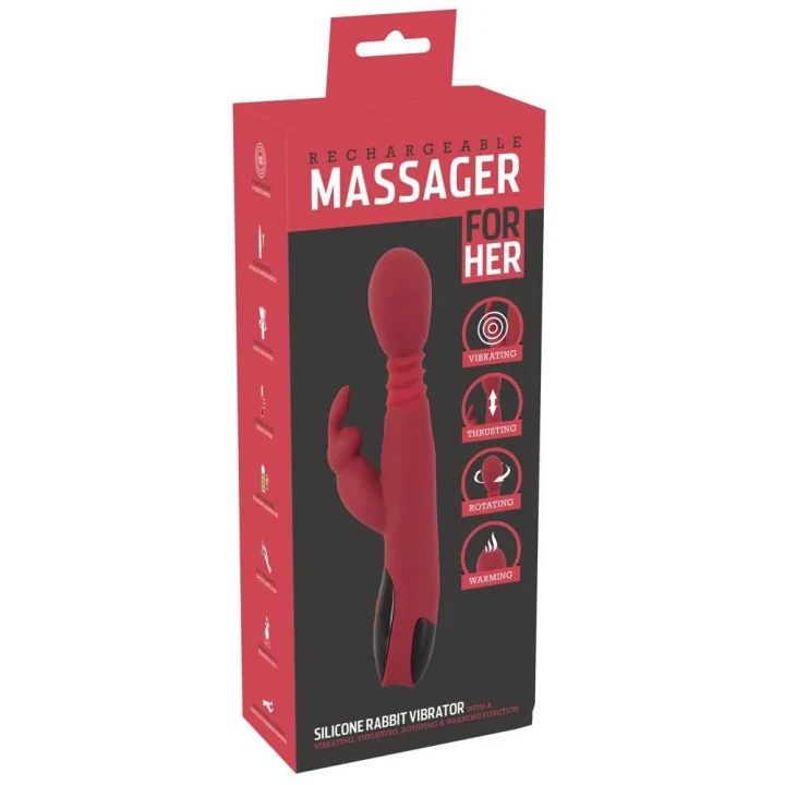 Wibrator królika - silikonowy, 10 trybów wibracji, podgrzewany do 42°C