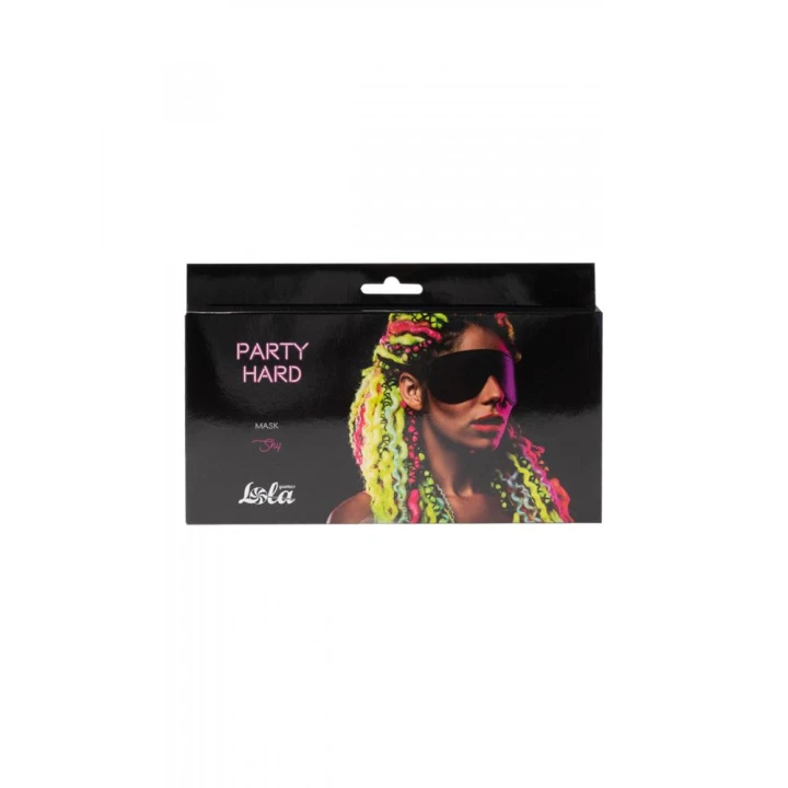 Maska erotyczna Lola Games Party Hard, PVC, długość 19,6 cm, czarna