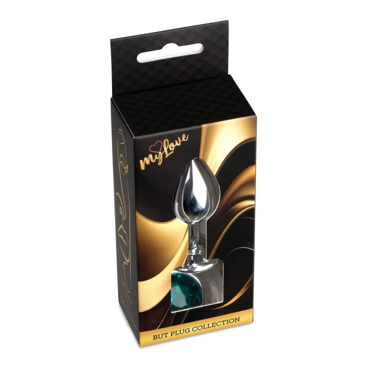 Plug anal (biżuteria) MyLove Toys – stal nierdzewna, zielony, 2.7 cm średnicy