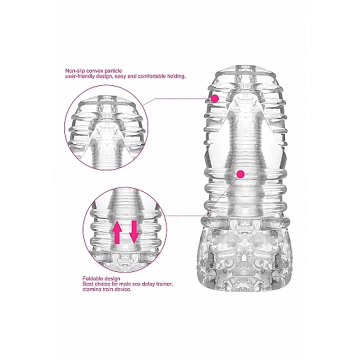 Masturbator SONO No. 68 - Przezroczysty, 15 cm, TPE, wodoodporny