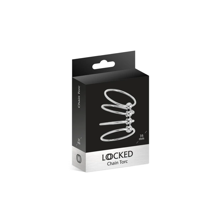 Pierścień na penisa Locked Chain Torc, stal nierdzewna, średnica 35 mm, szerokość 42 mm