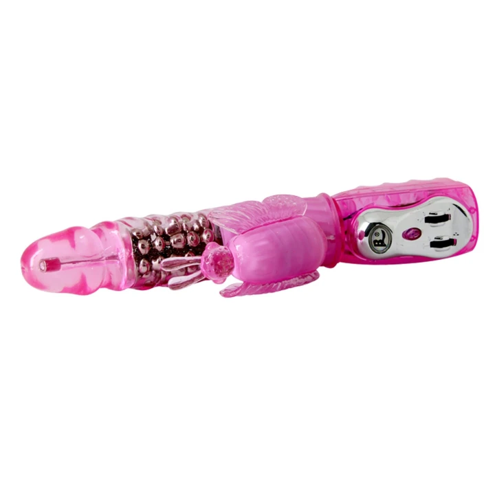 Wibrator królik BAILE - Deluxe, TPR ABS, wielofunkcyjny, z rotacją i wibracją