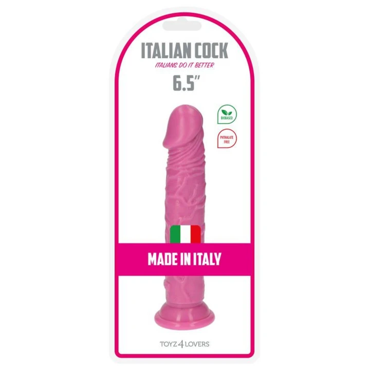 Dildo Amedeo - Różowy, 16,5 cm, elastyczne, z przyssawką, wodoodporne