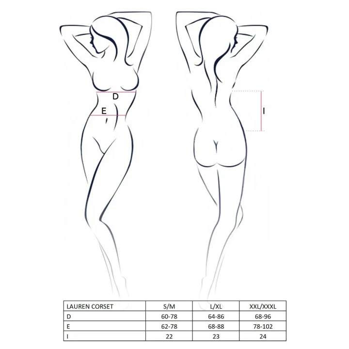 Gorset klasyczny CASMIR LAUREN Czerwień L/XL, regulowane ramiączka, satyna