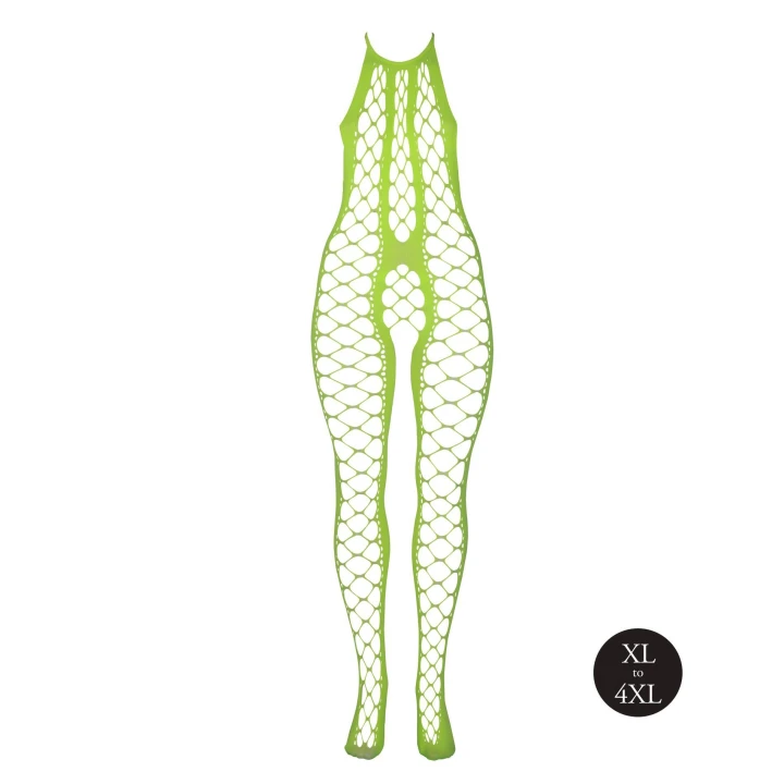 Bodystocking UV Neon z Halternkiem, Rozmiar XL/XXXXL, Elastyczny Nylon